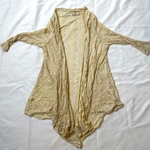 ORIGAMI by vivien Vintage tan Kimono Cardigan Sweaters size small